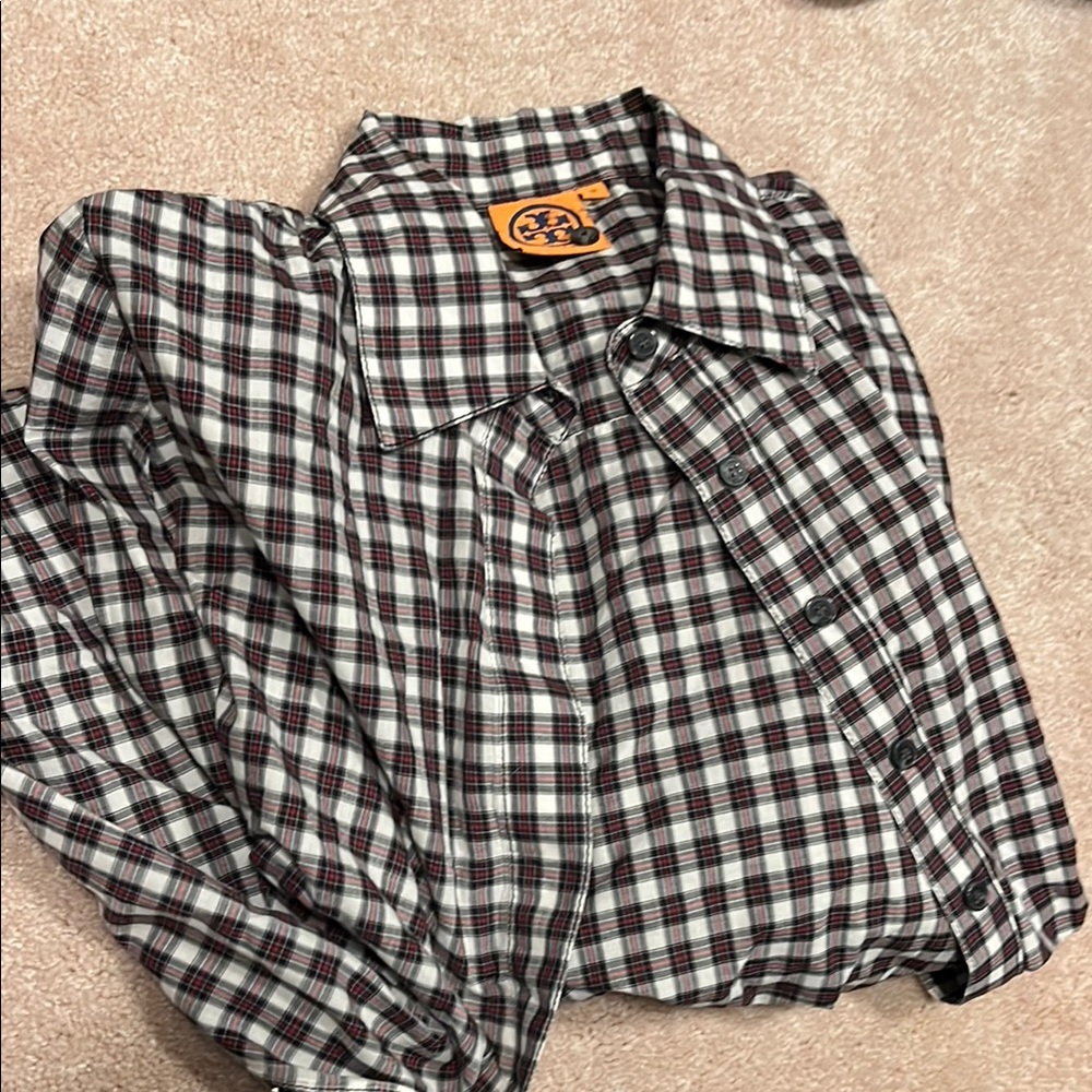 Tory Burch Plaid button shirt women’s